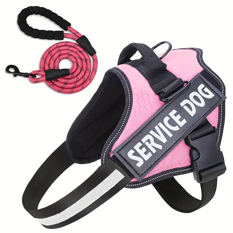 Adjustable Reflective Dog Harness Set for Easy Control