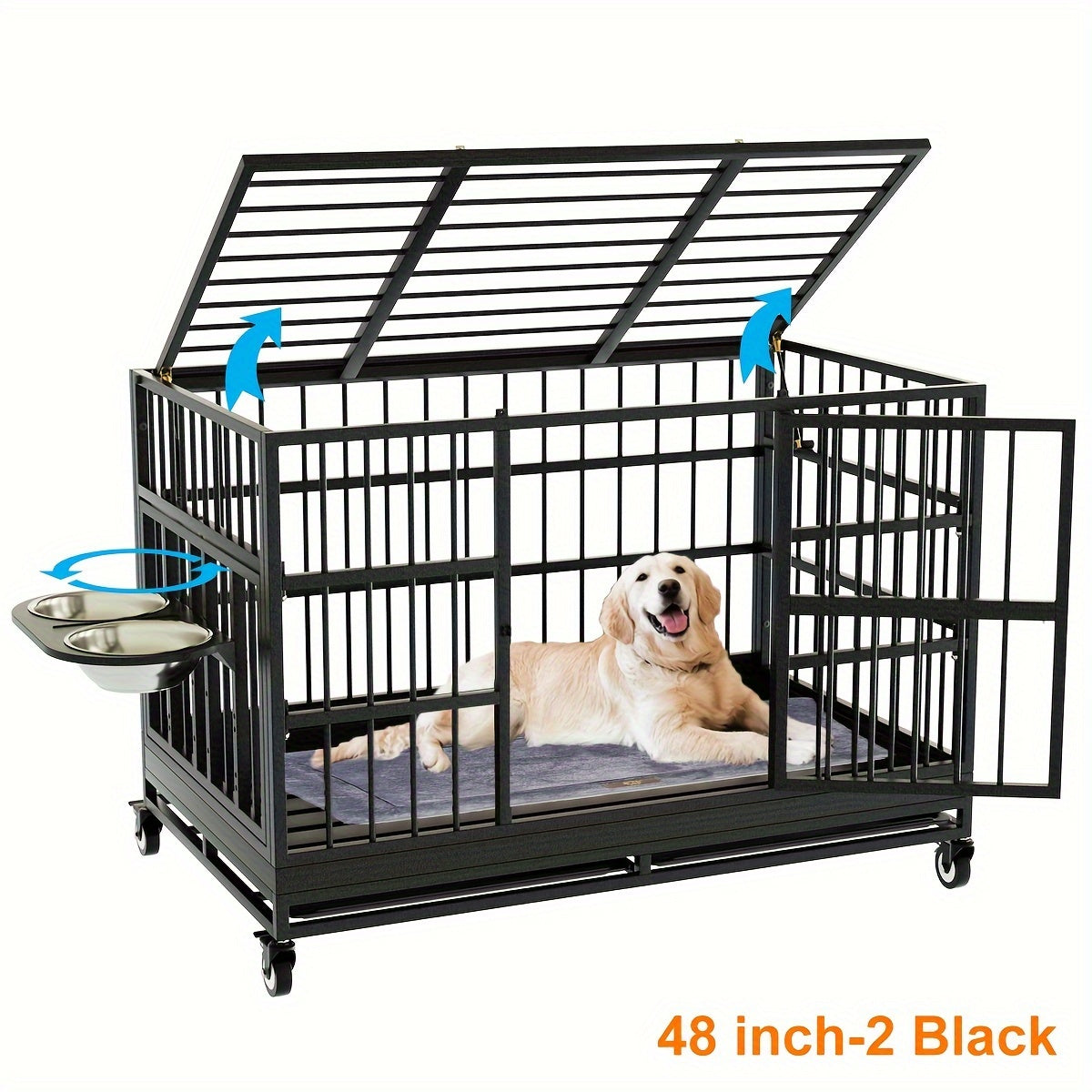 SNUOWUDog Heavy Duty Dog Crate With Wheels