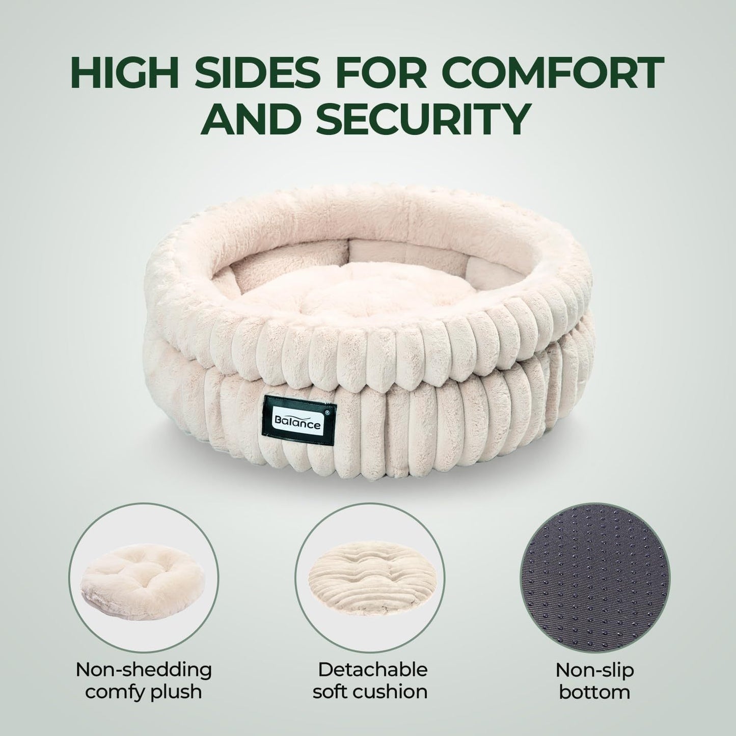 Soft Plush Round Cat Bed Indoor Cat With Anti Slip