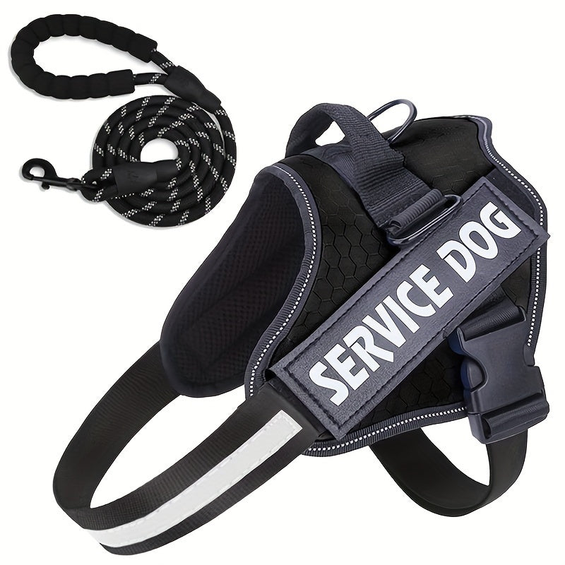Adjustable Reflective Dog Harness Set for Easy Control