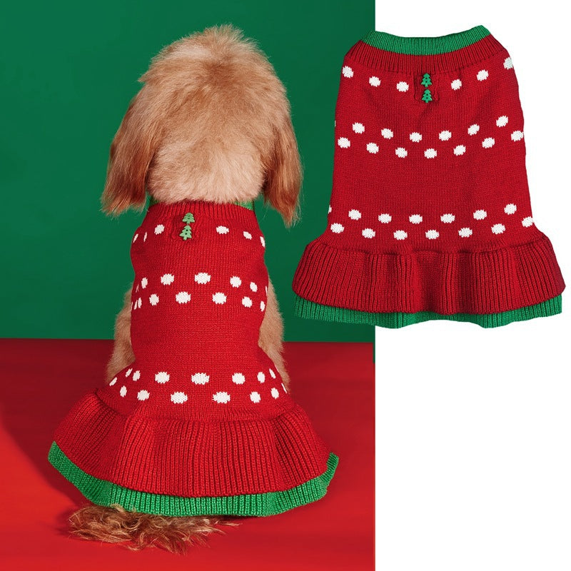Christmas Santa Claus Knit Dog Sweater Acrylic Winter Pet Apparel