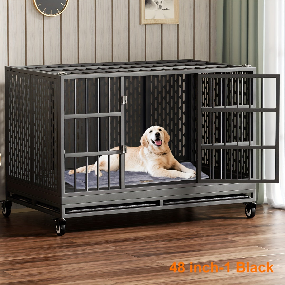 SNUOWUDog Heavy Duty Dog Crate With Wheels
