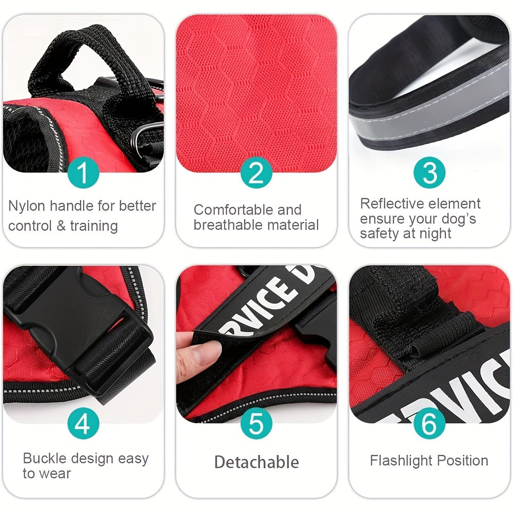 Adjustable Reflective Dog Harness Set for Easy Control