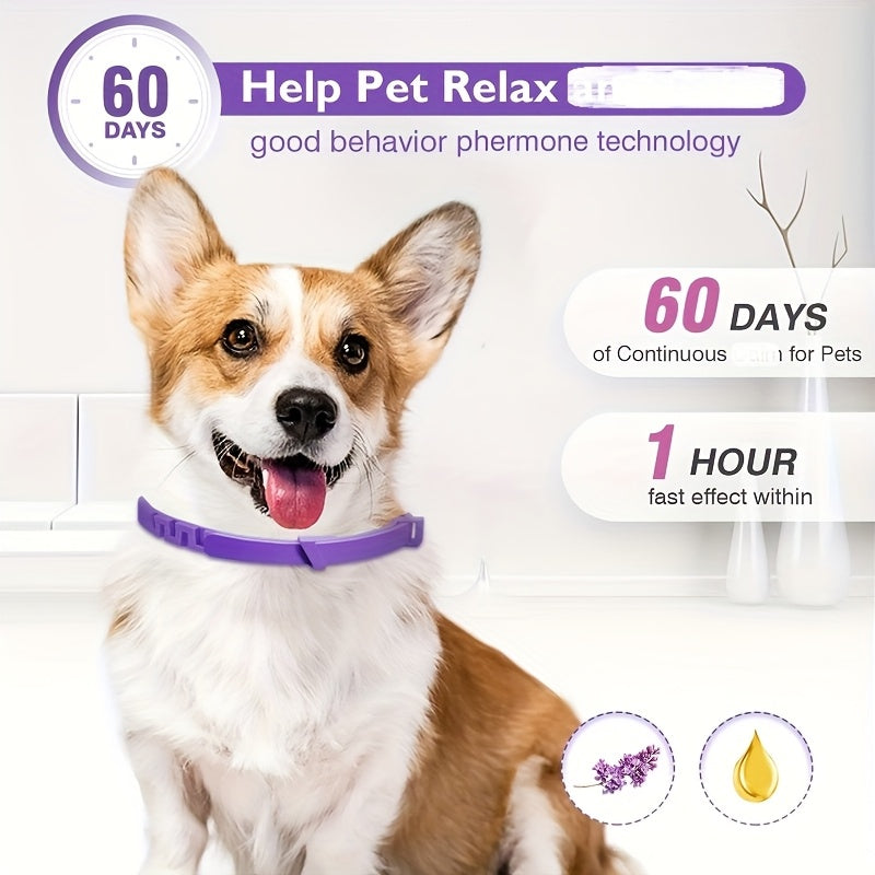 3 Pack Adjustable Dog Calming Pheromone Collars For Anxiety Relief