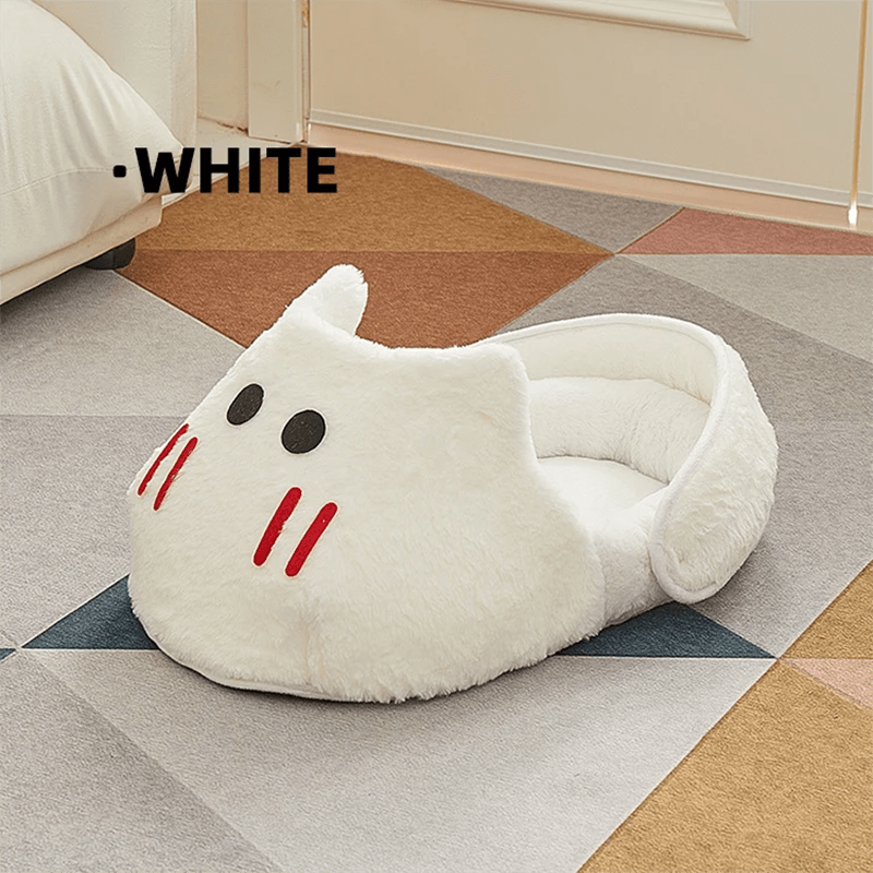 Cozy Plush Cat Bed With Memory Foam Pillow And Anti Slip