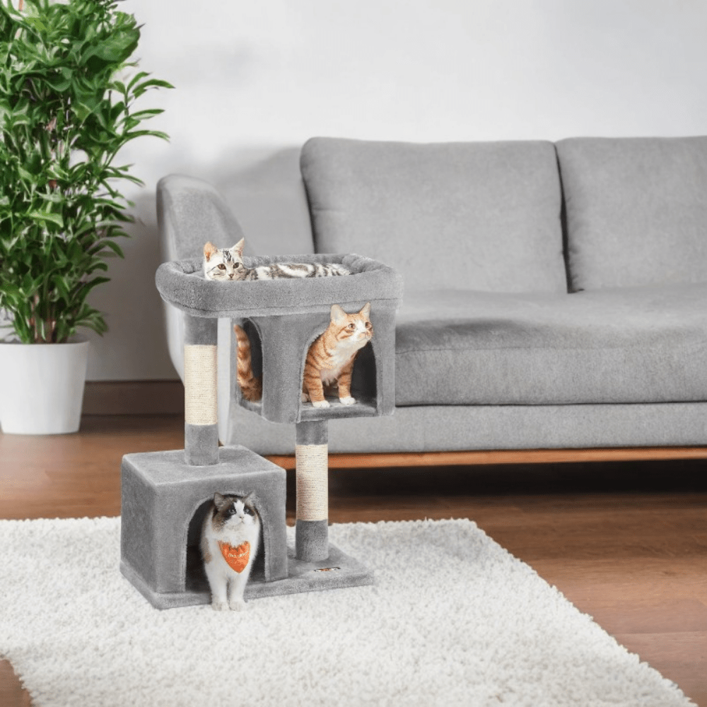 Premium Cat Tree With Two Caves For Large Indoor Cats