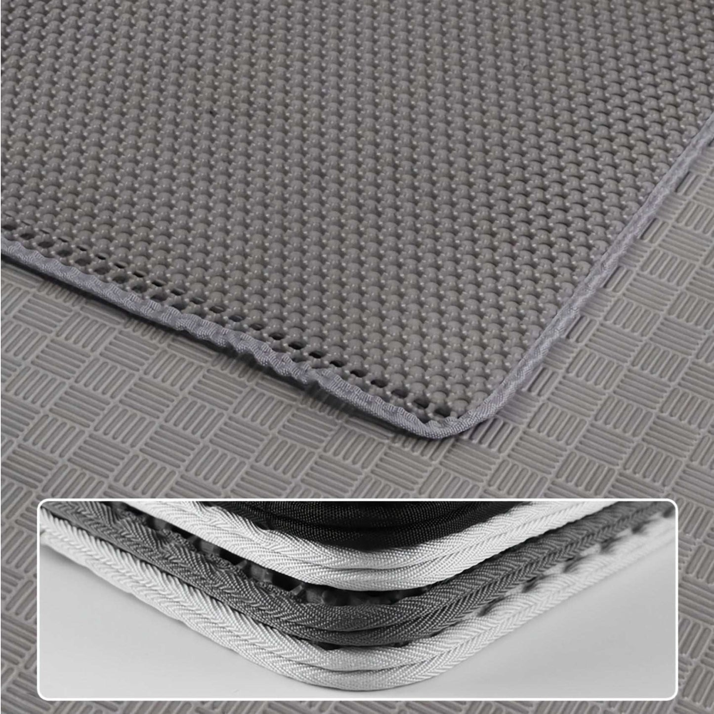 Extra-large Double-layer Litter Mat, Made of Splash-proof and Leak-proof EVA Material to Prevent Litter Scatter. Features Non-slip, Washable,, and Odor-resistant Properties for Easy Cleaning. Ideal for Litter Boxes, the Ultim