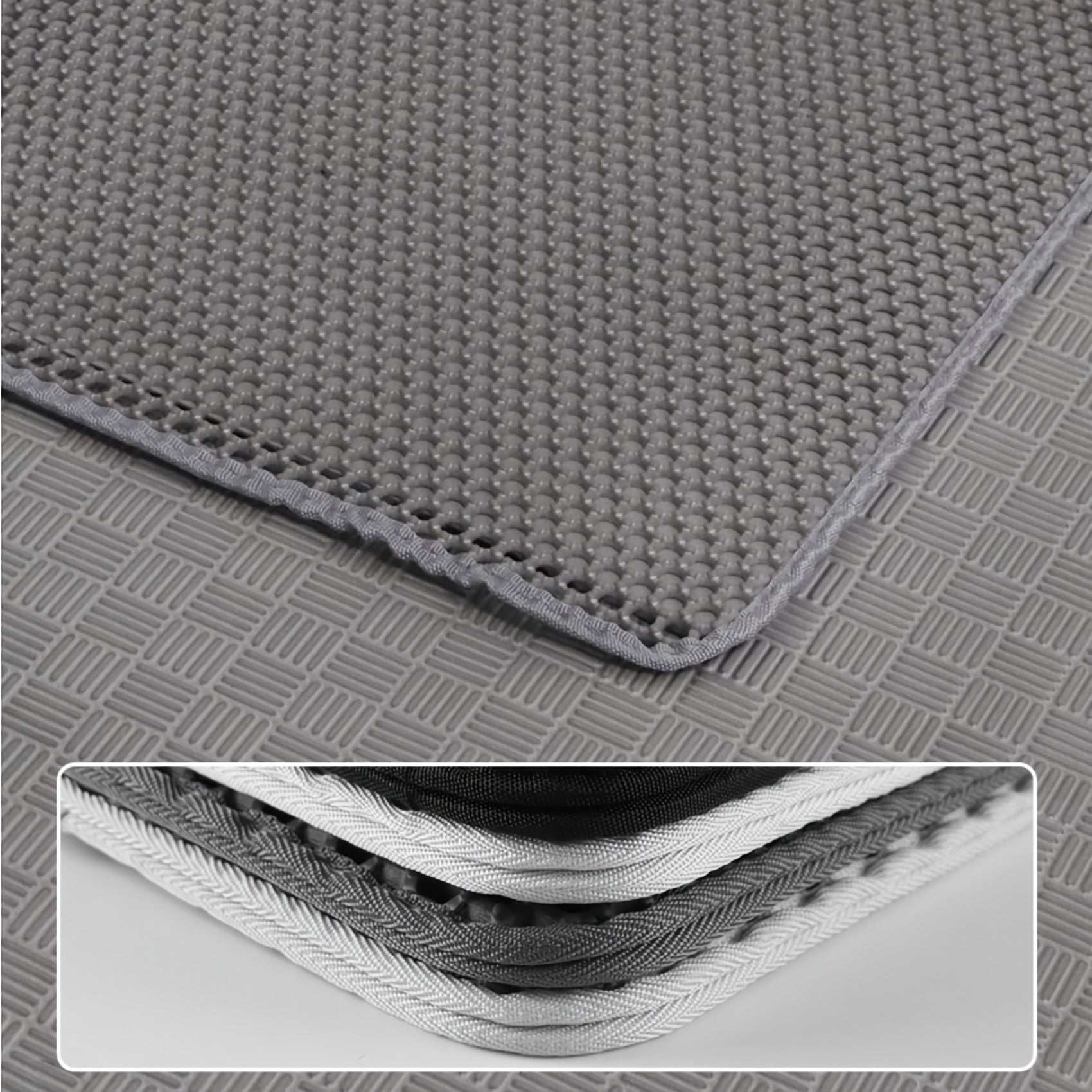 Extra-large Double-layer Litter Mat, Made of Splash-proof and Leak-proof EVA Material to Prevent Litter Scatter. Features Non-slip, Washable,, and Odor-resistant Properties for Easy Cleaning. Ideal for Litter Boxes, the Ultim