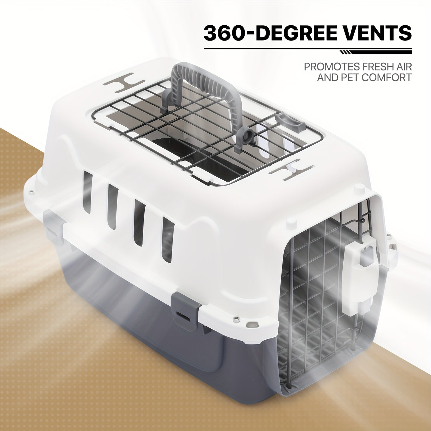 Top Loading Cat Carrier with Ventilation and Security Lock