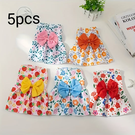 Cute Bow Dress Set for Puppies and Kittens This Summer