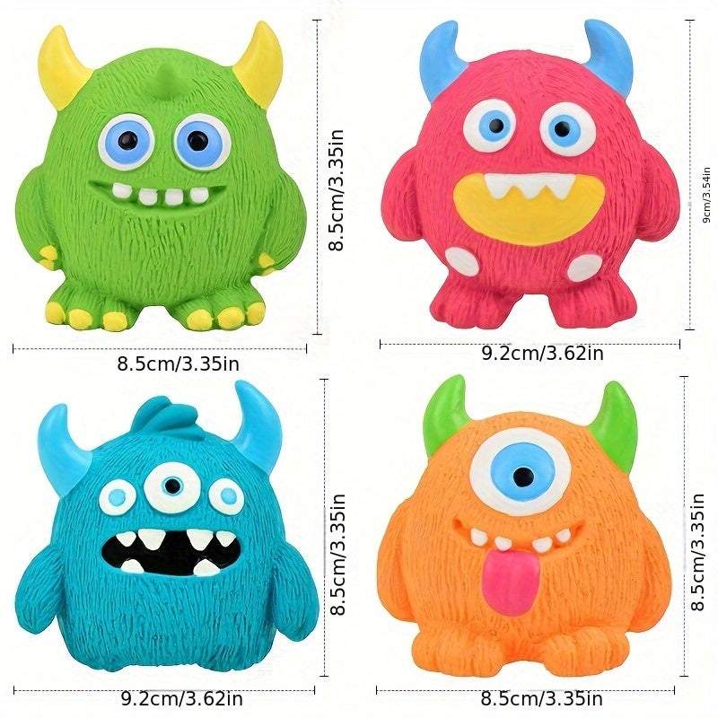 Fun Squeaky Monster Dog Toy Latex Cartoon Design Small Breeds