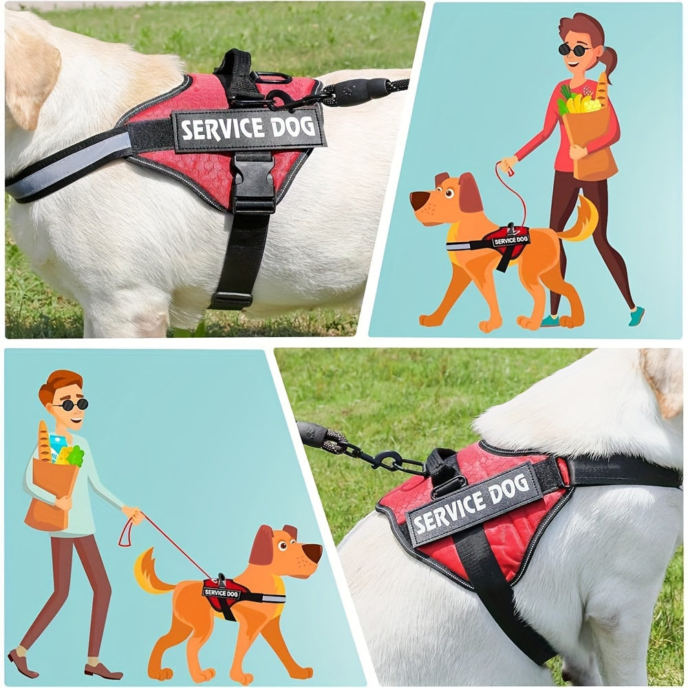 Adjustable Reflective Dog Harness Set for Easy Control