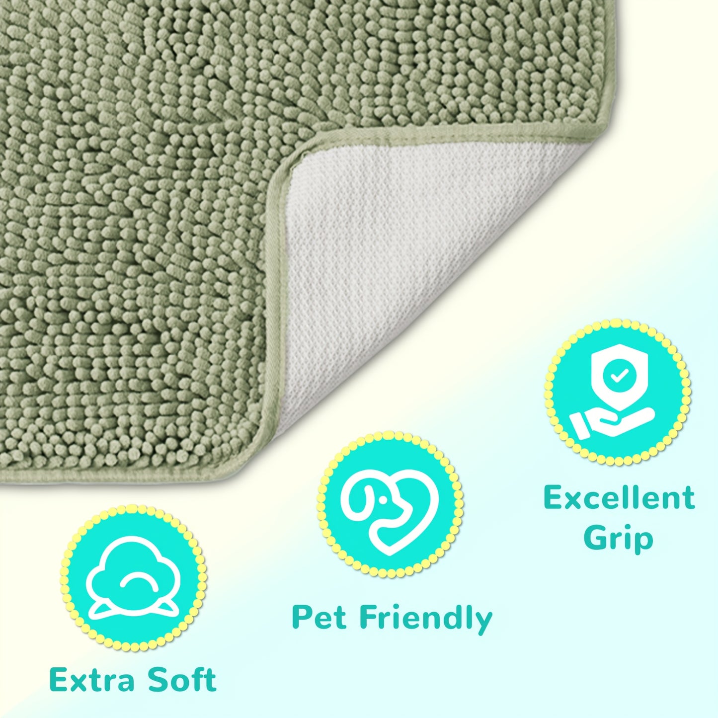 NIUBYAB Highly Absorbent Microfiber Dog Mat Non Slip Washable
