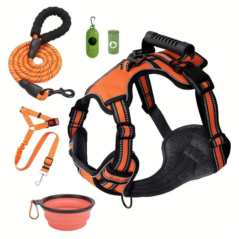 MUMUPET No Pull Dog Harness And Leash Set Reflective