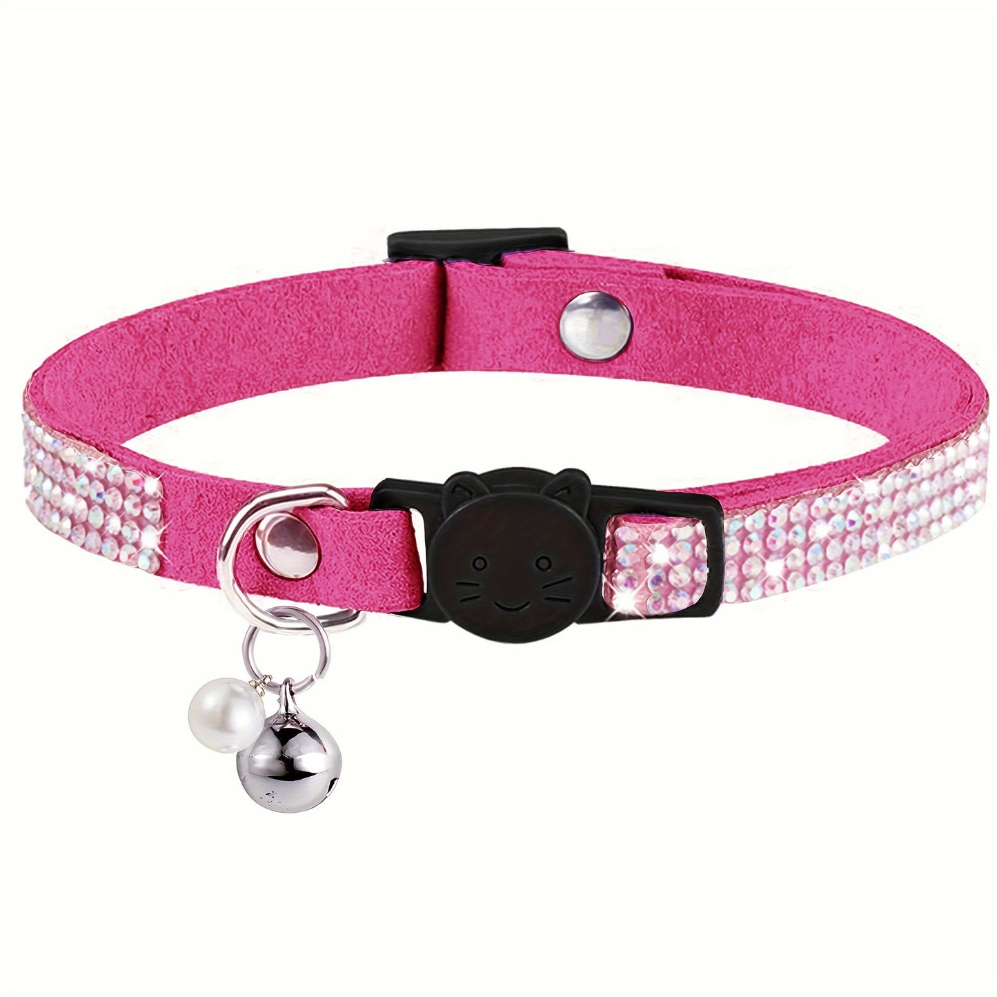 Rhinestone Cat Collar Breakaway With Bell Safety Buckle