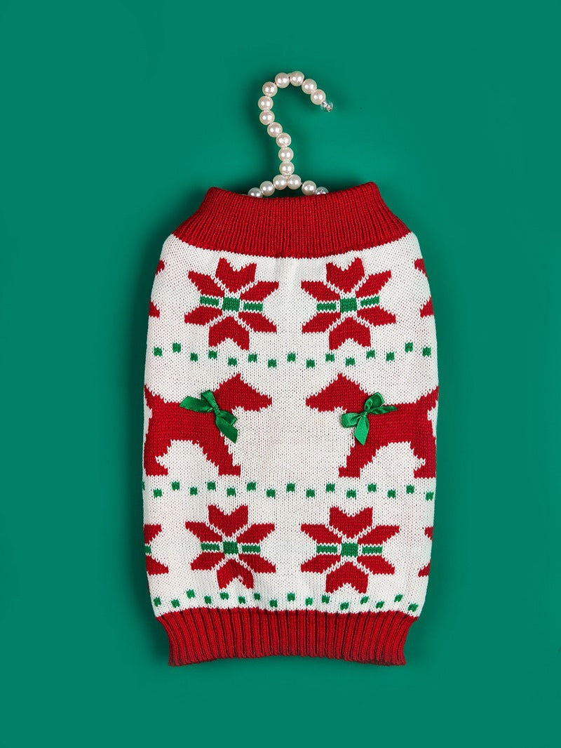 Christmas Santa Claus Knit Dog Sweater Acrylic Winter Pet Apparel