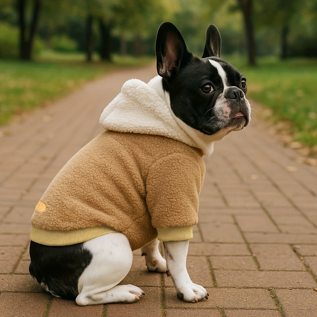 Fleece Lined Dog Hoodie for Small Medium Dogs and Cats