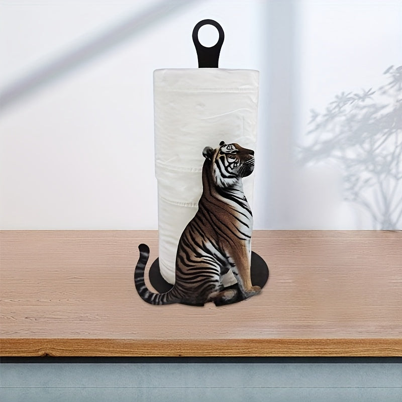 Cat Shaped Iron Paper Towel Holder Cute Desktop Organizer Kitchen