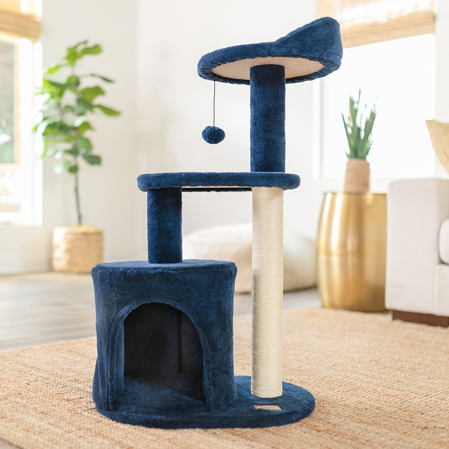 CLEVAHOME Cozy Cat Tree with Scratching Posts and Perches
