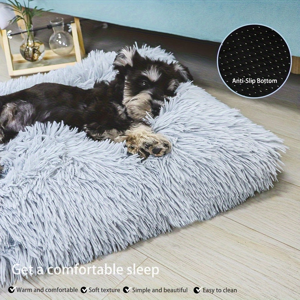 Cozy Polyester Dog Bed With Detachable Cover