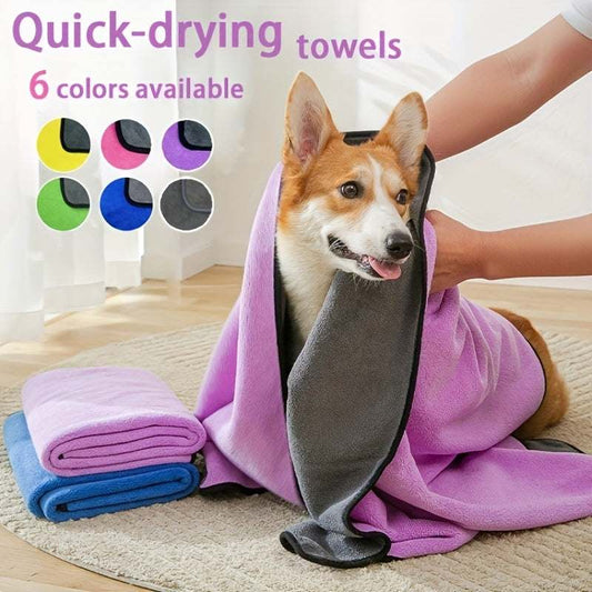 Pet Towels for Dogs & Cats - Super Soft Absorbent Microfiber, Quick-Dry & Lightweight, Gentle on Pet Coat, Machine Washable, Ideal for Bathing, Grooming, Rainy Days - Durable & Soft Towel For Dogs And Cats, Dog Towel, Groomin