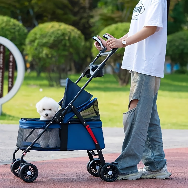Lightweight Foldable Pet Stroller for Cats and Small Dogs