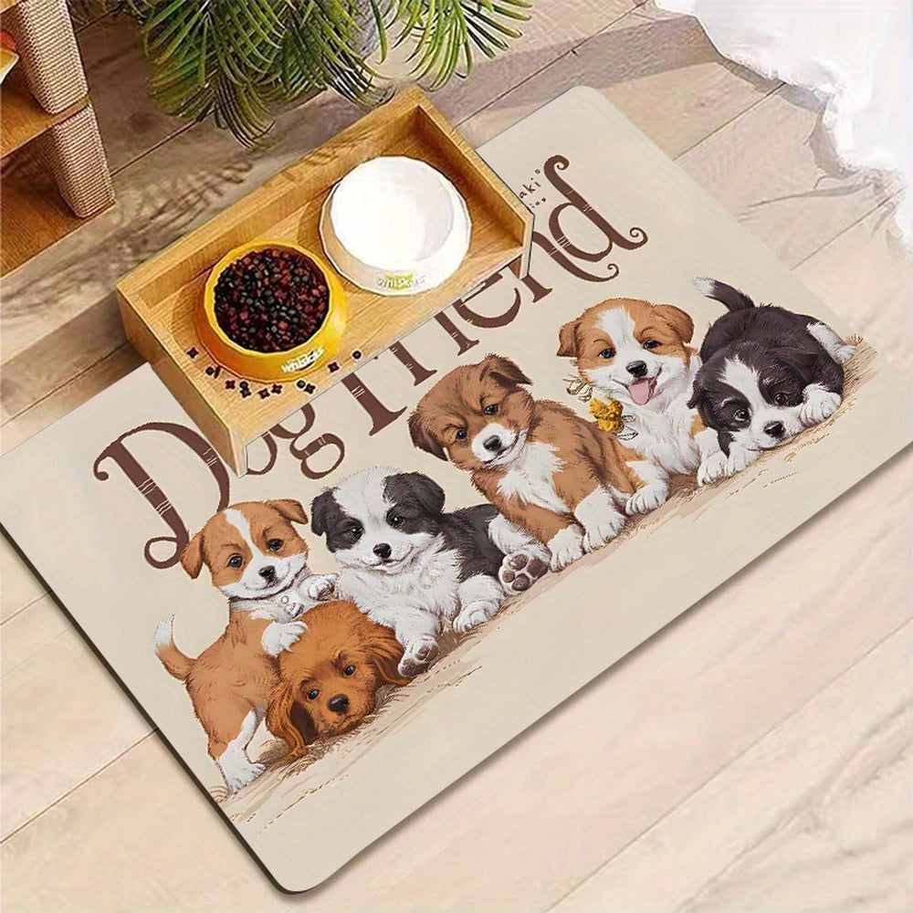 Water-Absorbing Anti-Slip Dog Bowl Mats for Mess-Free Feeding