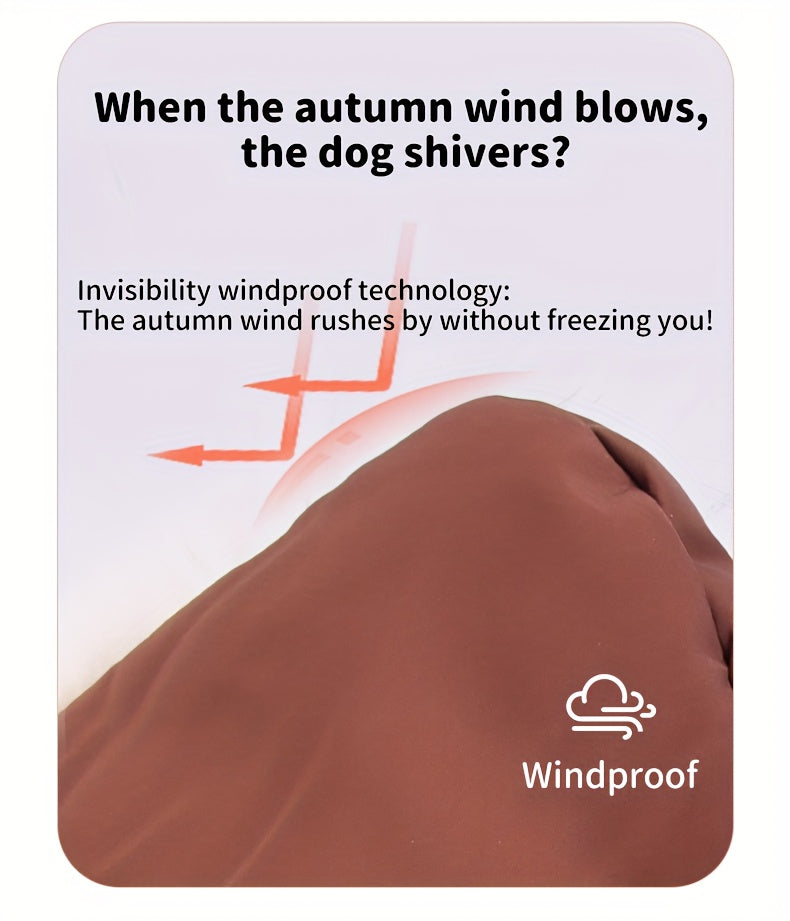 QQLE Autumn Winter Dog Jacket With Hood And Leash Hook