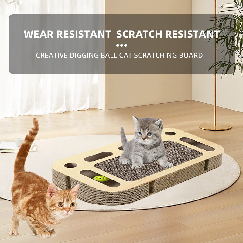 Vivicreate Cat Scratching Pad with Interactive Ball Track Toy