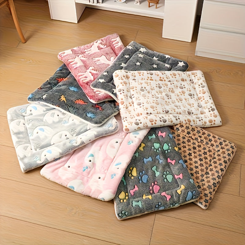 Ultra Soft Polyester Velvet Cartoon Animal Pattern Dog Mat