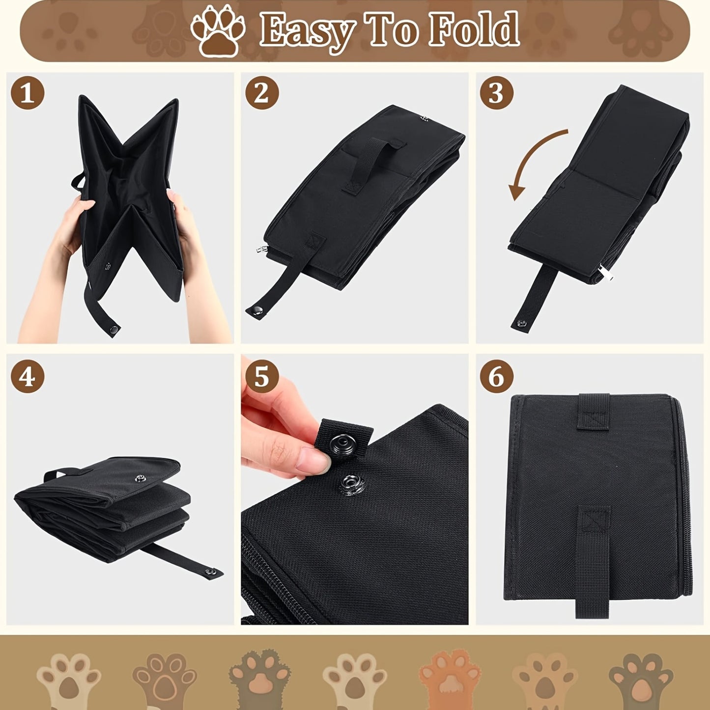 Portable Collapsible Cat Litter Box Zipper Lid for Travel