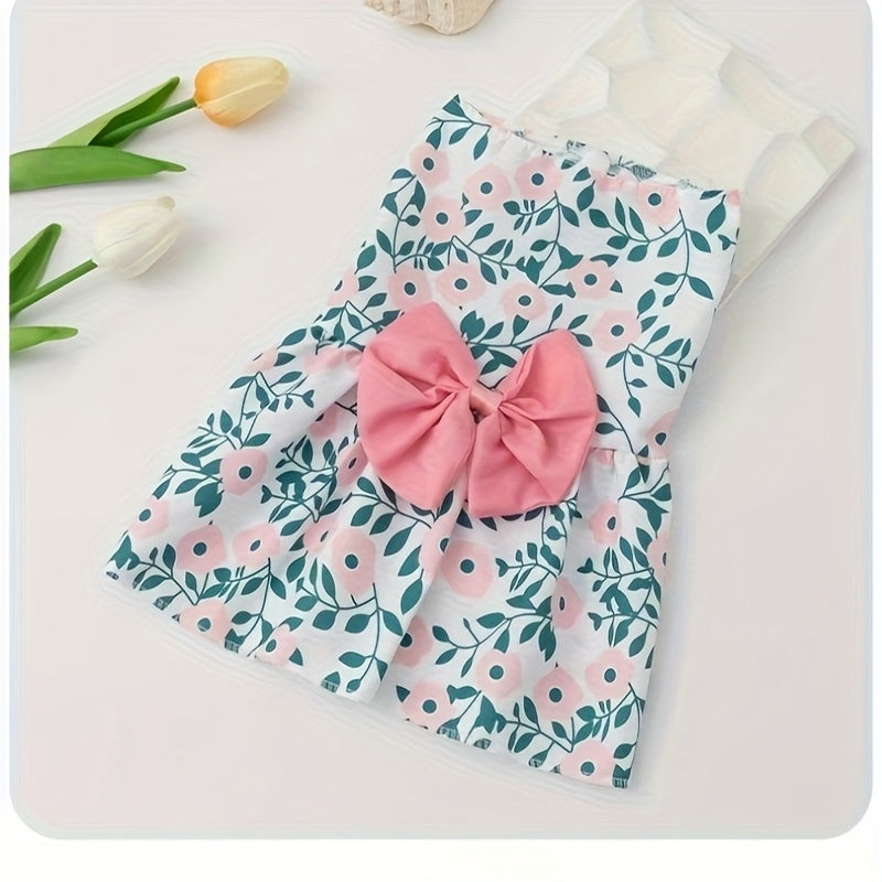 Cute Bow Dress Set for Puppies and Kittens This Summer