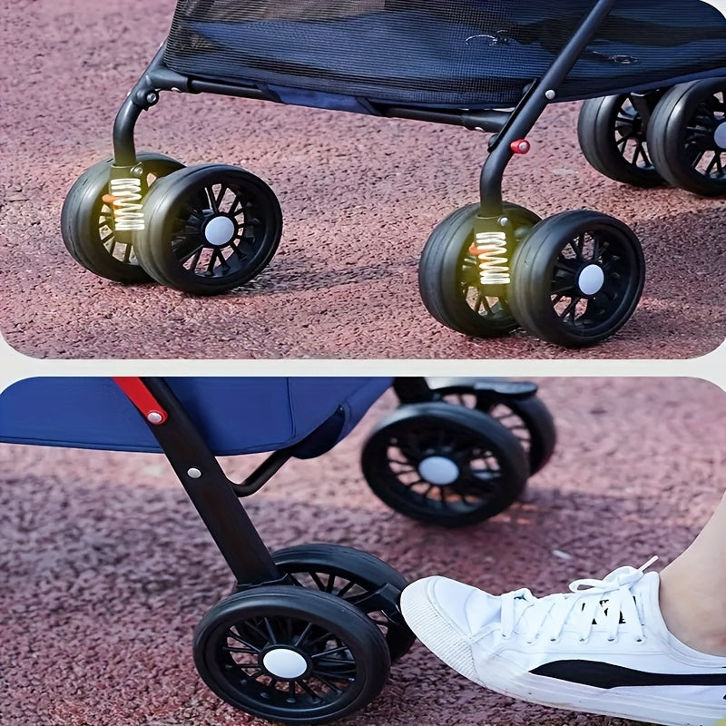 Lightweight Foldable Pet Stroller for Cats and Small Dogs