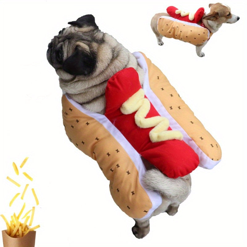 Funny Hot Dog Costume For Dogs And Cats Winter Outfit