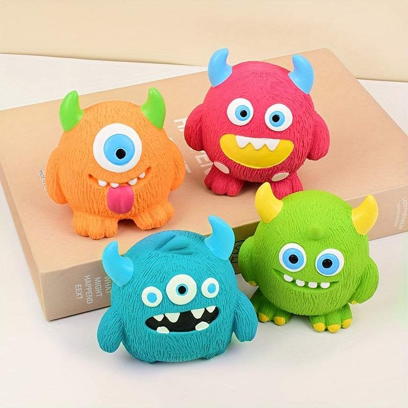 Fun Squeaky Monster Dog Toy Latex Cartoon Design Small Breeds