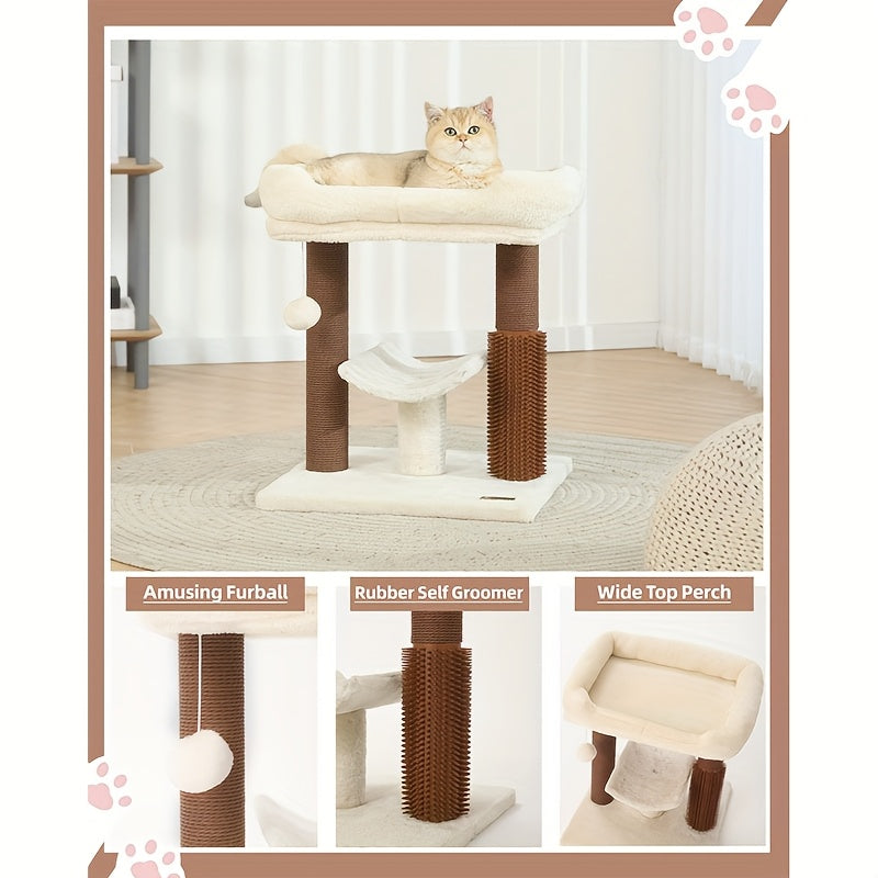 FluffyDream Cat Tree Tower with Cozy Perch and Scratching Post