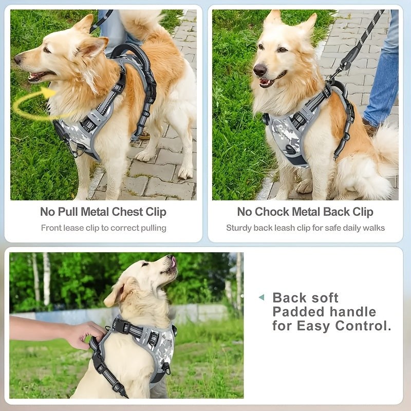 Reflective No-Pull Dog Harness with Handle for Easy Training