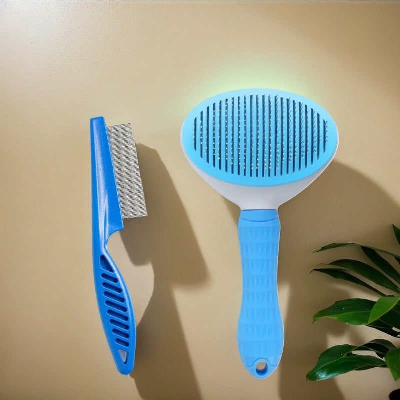 Pet Hair Remover Comb Set For Cats And Dogs Double Pack