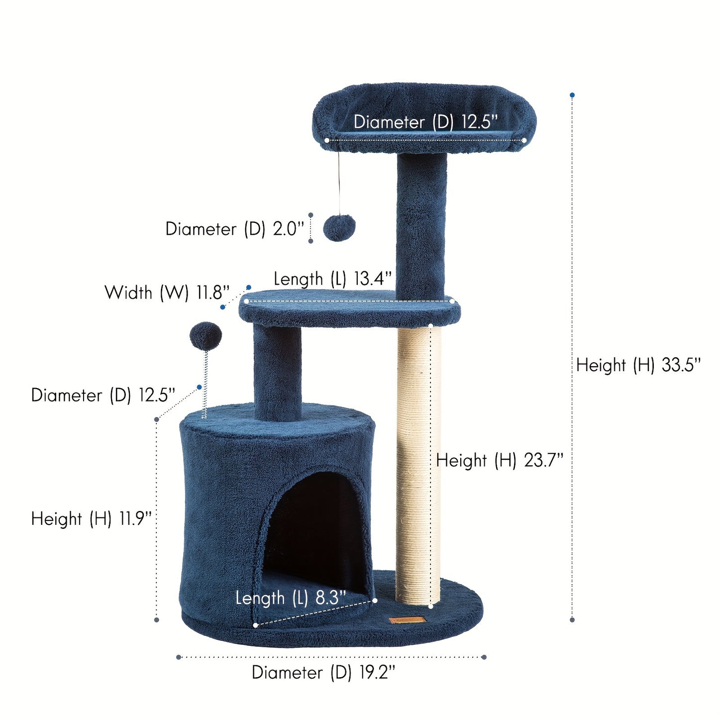 CLEVAHOME Cozy Cat Tree with Scratching Posts and Perches