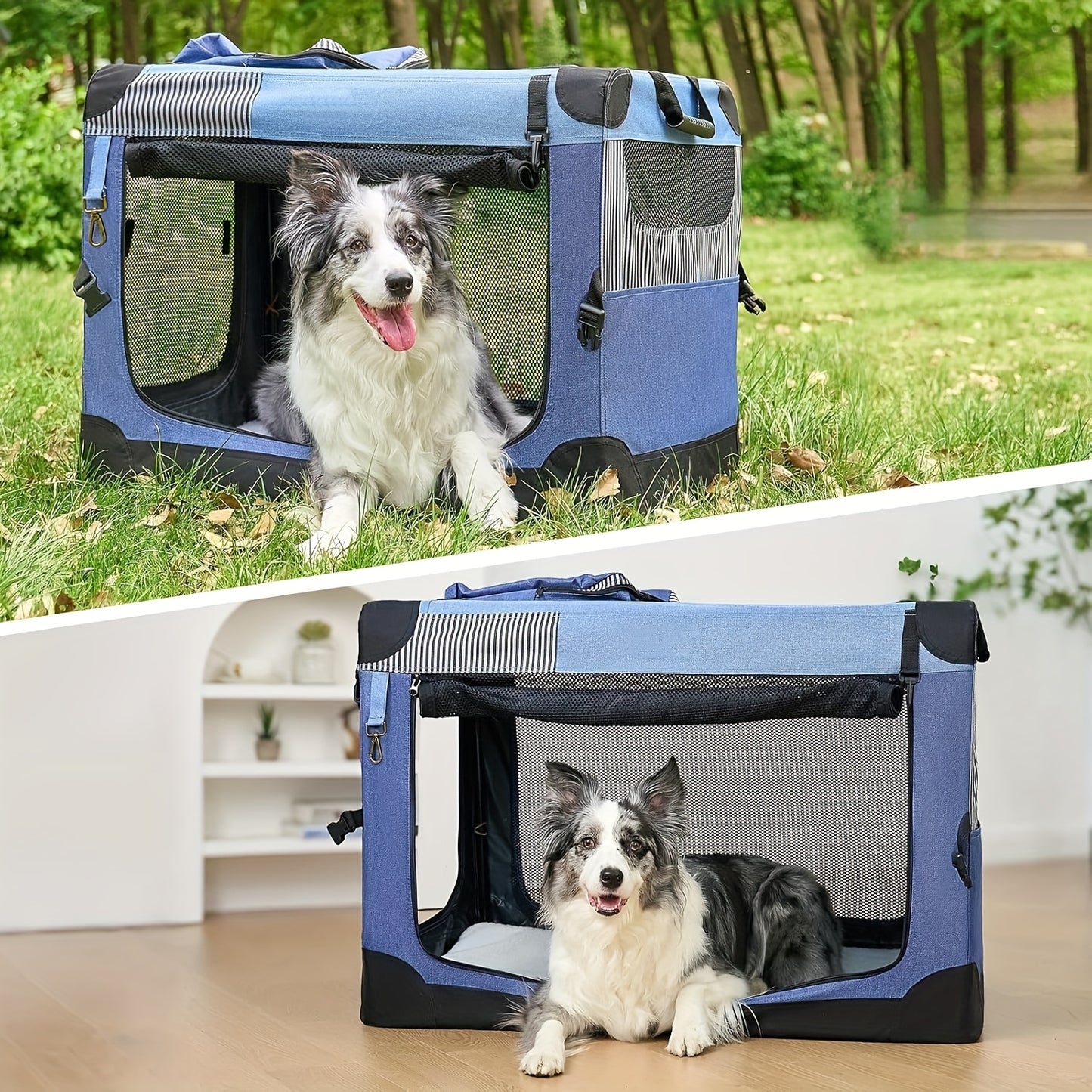 Nomipaw Soft Collapsible Dog Crate for Indoor Outdoor Durable Mesh