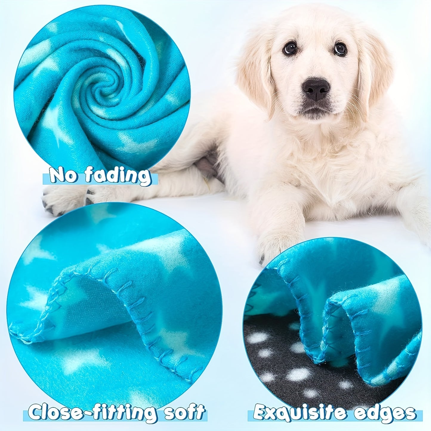 Soft Fleece Puppy Blankets With Playful Paw Prints For Pets