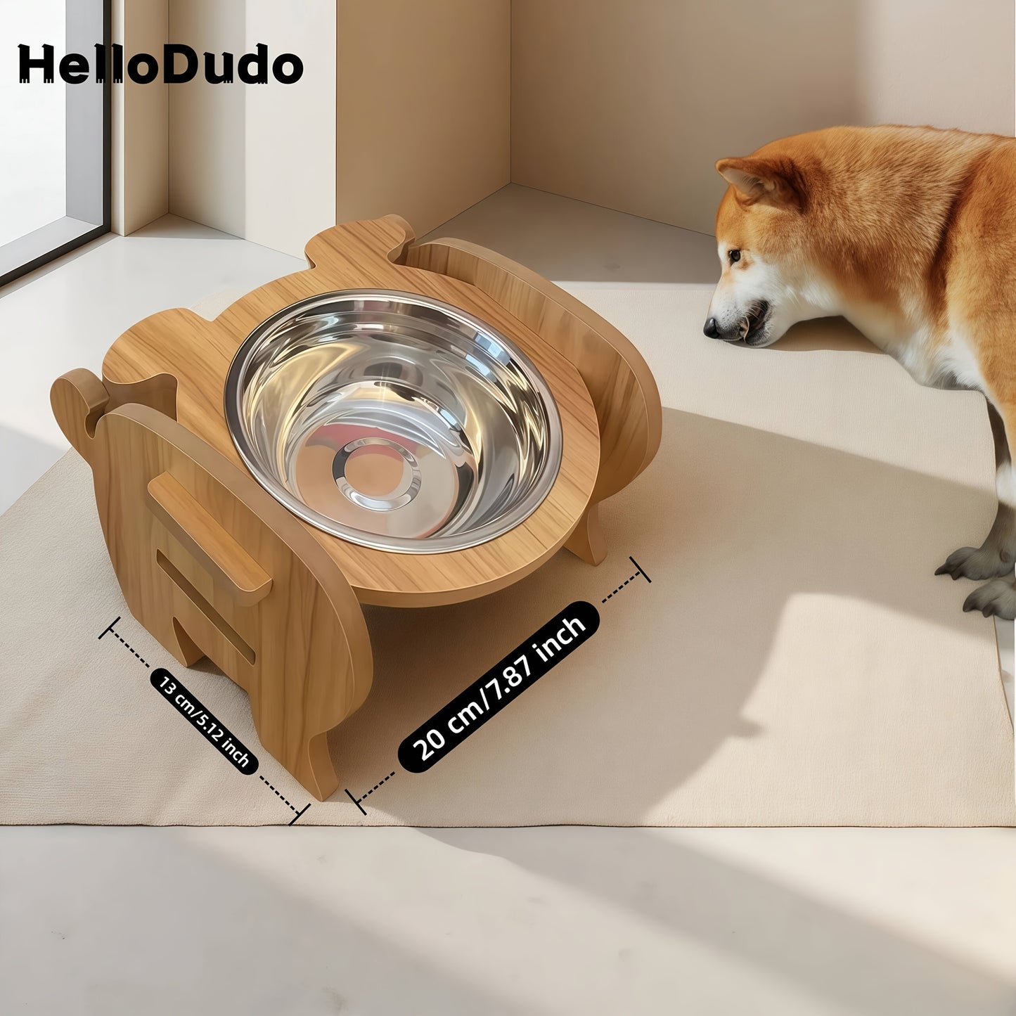 Stainless Steel Elevated Cat Bowl Stand With Adjustable Height