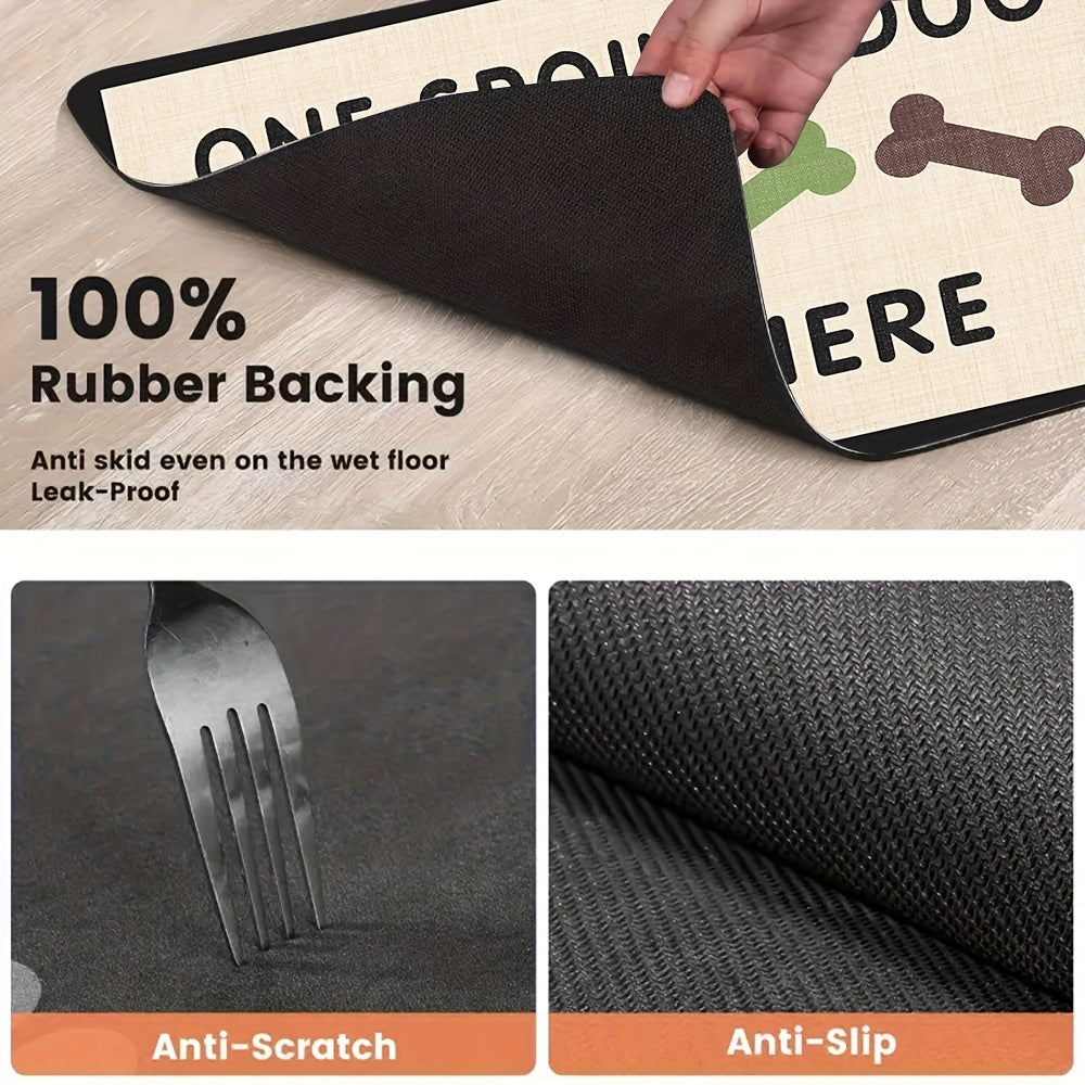 Absorbent Non-Slip Dog Feeding Mat for Food and Water