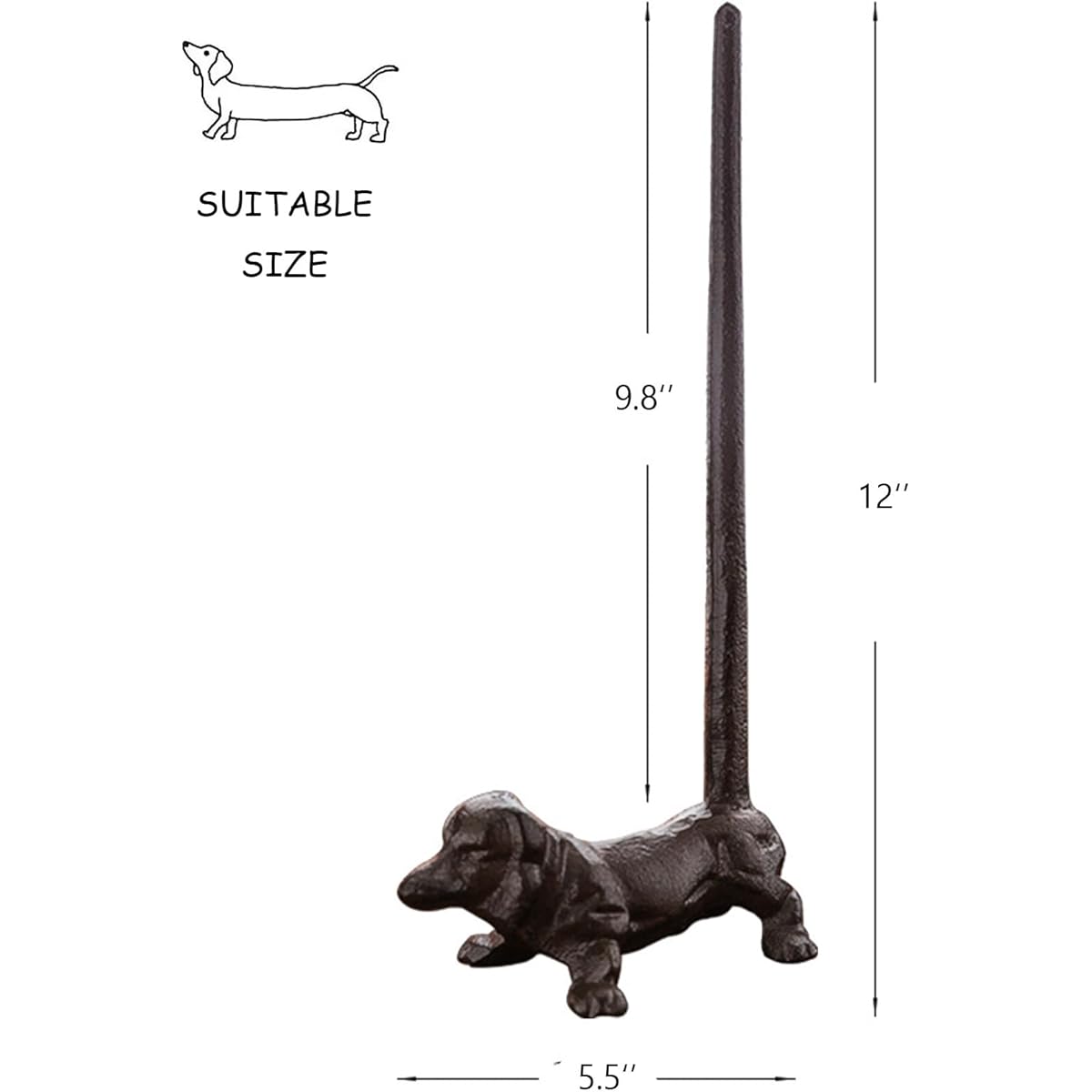 Mozhixue Dog Shaped Cast Iron Paper Towel Holder Wall Mount