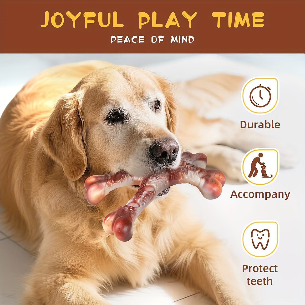 Durable Nylon Dog Chew Toys Realistic Bone Shape Design