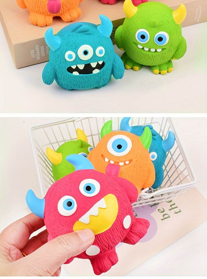 Fun Squeaky Monster Dog Toy Latex Cartoon Design Small Breeds