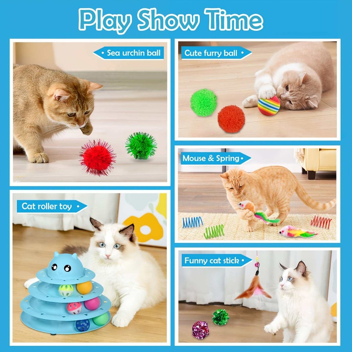 Interactive Cat Toys for Indoor Cats - Fun & Active Play Set for Home!