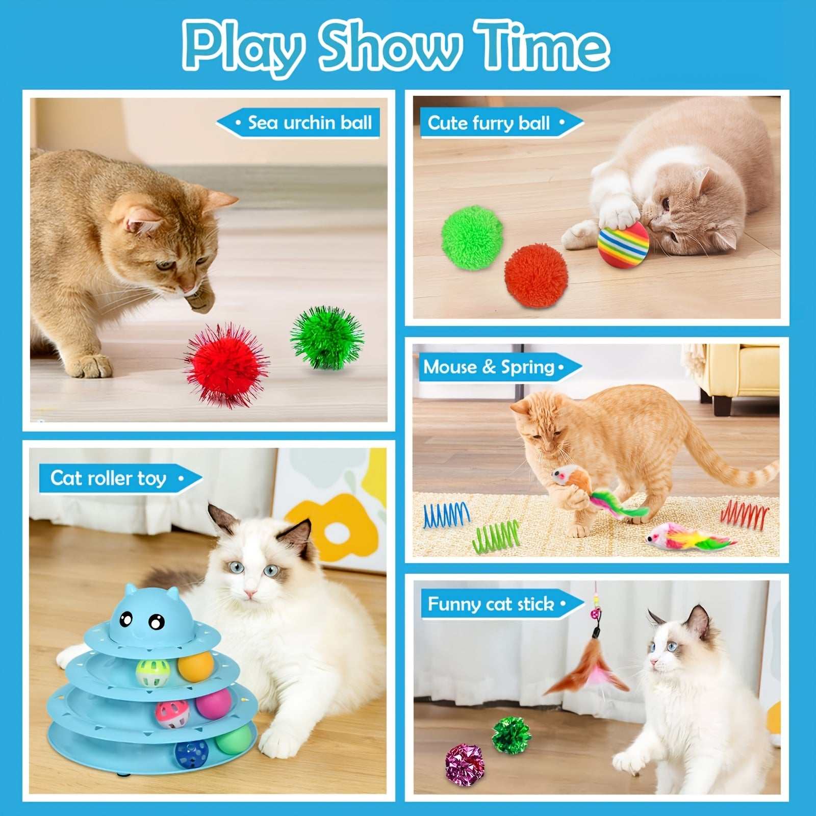 Interactive Cat Toys for Indoor Cats - Fun & Active Play Set for Home!