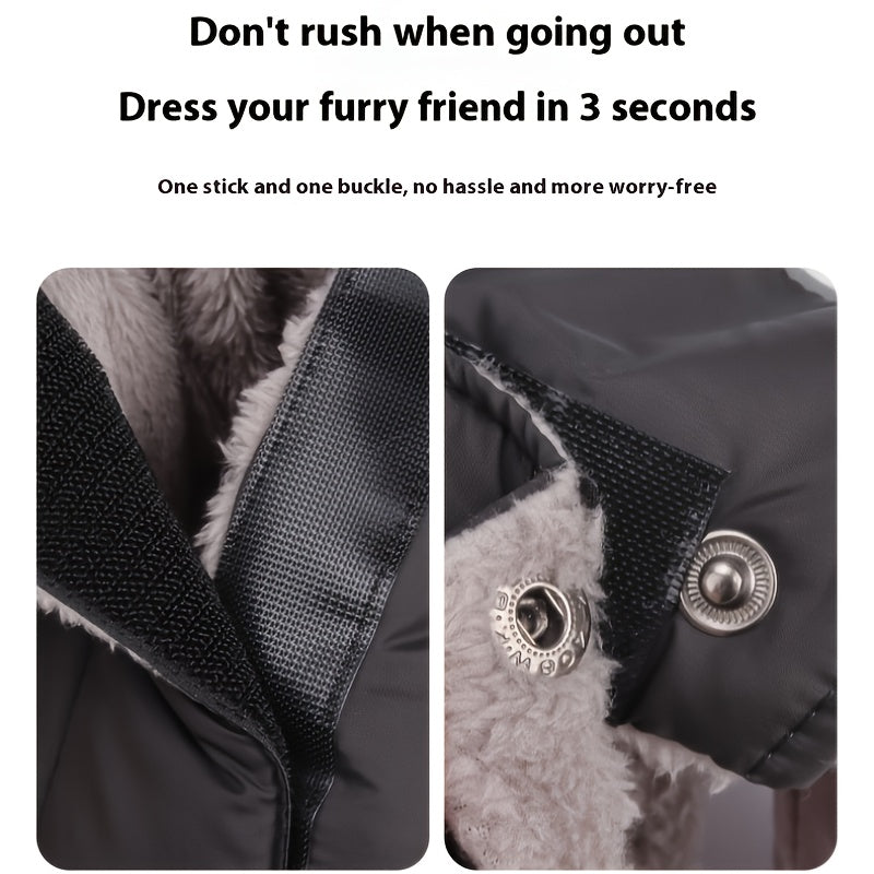 Heavy Duty Winter Dog Coat Reflective Stripes Snowproof