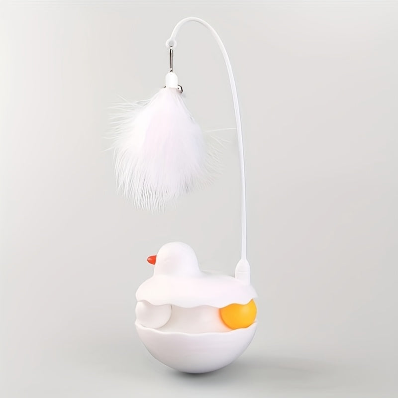 Interactive Duck Weeble Wobble Cat Toy Detachable Washable